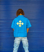 Load image into Gallery viewer, COBALT CAMP COLLAR ZIP UP SHIRT