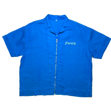 Load image into Gallery viewer, COBALT CAMP COLLAR ZIP UP SHIRT
